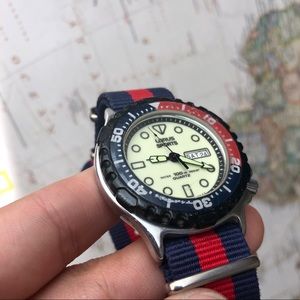 Lorus Sports V533-6B30 Diver Watch Pepsi Bezel